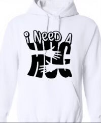 I Need A Hug Hoodie White/Black