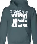 I Need A Hug Hoodie Gray/White